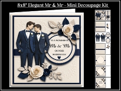 8x8 Elegant Mr & Mr - Mini Decoupage Kit 