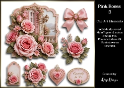 Pink Roses 3 Large Clipart Collection 