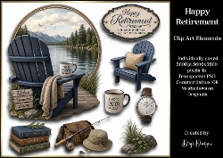 Happy Retirement Large Clipart Collection in PNG