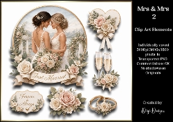 Mrs & Mrs 2 Large Clipart Collection in PNG