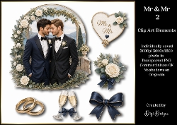 Mr & Mr 2 Large Clipart Collection in PNG