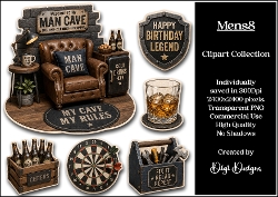 Mens 8 Clipart Collection PNG