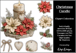 Christmas Candle Clipart Collection PNG