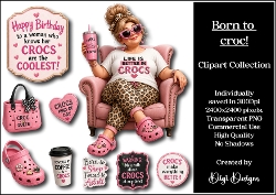 Born to croc Clipart Collection PNG