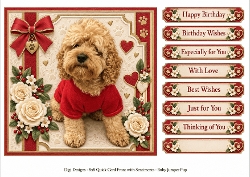 8x8 Pip Cockapoo Quick Card Fronts with Sentiments