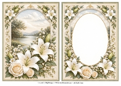 A5 Elegant Lily Memorial Blank Insert 