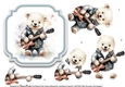 8x8 Polar Bear Rockstar Decoupage