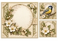 8x8 Botanical Great Tit - Blank Insert