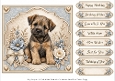 8x8 Blue Floral Terrier Quick Card Fronts with Sentiments