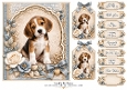 A5 Vintage Beagle Quick Card Front with Sentiments 