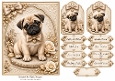 A5 Vintage Pug Quick Card Front with Sentiments 