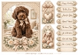 A5 Vintage Puppy 3 Quick Card Front with Sentiments 