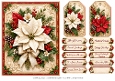 A5 Christmas Poinsettia 1 - Quick Card Front with Sentiments