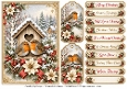 A5 Christmas Robins - Quick Card Front with Sentiments