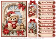 A5 Christmas Window Teddy - Quick Card Front with Sentiments 