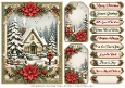 A5 Snowy cottage - Quick Card Front with Sentiments