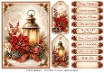 A5 Vintage Christmas Lantern - Quick Card Front with Sentiments