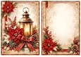 A5 Vintage Christmas Lantern - Blank Insert