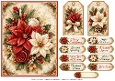 A5 Vintage Christmas Poinsettia - Quick Card Front with Sentiments 