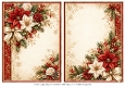 A5 Vintage Christmas Poinsettia - Blank Insert 