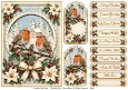 A5 Vintage Christmas Robin - Quick Card Front with Sentiments
