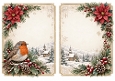 A5 Vintage Christmas Robin 2 - Blank Insert 