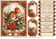 A5 Vintage Christmas Robin 3 - Quick Card Front with Sentiments 