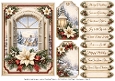A5 Vintage Snowy Christmas - Quick Card Front with Sentiments