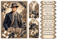 A5 Vintage Gentleman - Quick Card Front with Sentiments and Gift Tags