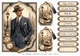 A5 Vintage Gentleman - Quick Card Front with Sentiments and Gift Tags