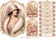A5 Vintage Glamour Ladies Quick Card with sentiments and Gift Tags