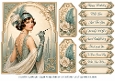 A5 Art Deco Flapper Ladies Quick Card with sentiments and Gift Tags