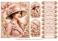 A5 Vintage Rose Ladies Quick Card with sentiments and Gift Tags