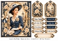 A5 Elegant Vintage Ladies Quick Card with sentiments and Gift Tags