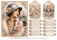 A5 Elegant Vintage Lady Quick Card with sentiments and Gift Tags