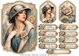 A5 Art Deco Vintage Lady Quick Card with sentiments and Gift Tags
