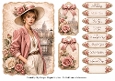 A5 Elegant City Rose Lady Quick Card with sentiments and Gift Tags