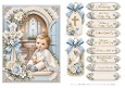 A5 Baby Boy Christening Quick Card with sentiments and Gift Tags