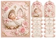 A5 Baby Girl Christening Quick Card with sentiments and Gift Tags