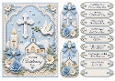 A5 Baby Boy Christening Quick Card with sentiments and Gift Tags