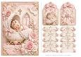 A5 Baby Girl Christening Quick Card with sentiments and Gift Tags