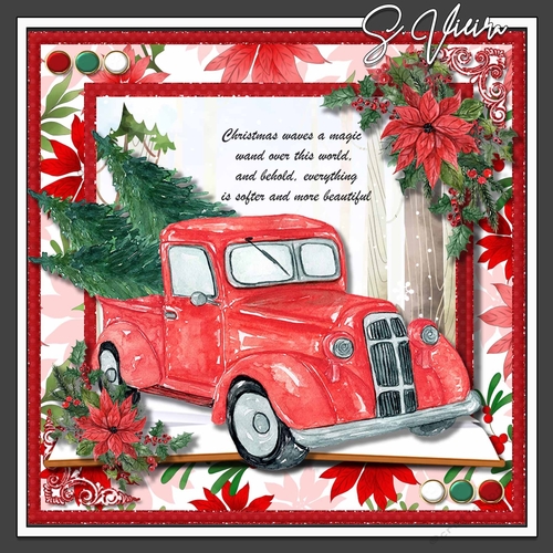 Christmas Trucks Red 1