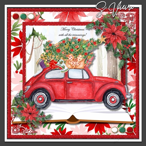 Christmas Trucks and cars Red 3