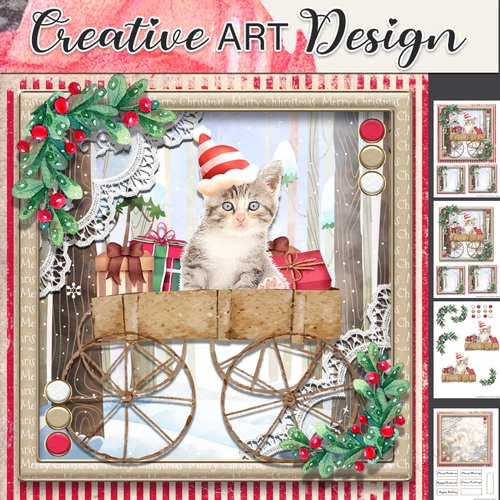Christmas Cats kit THREE 