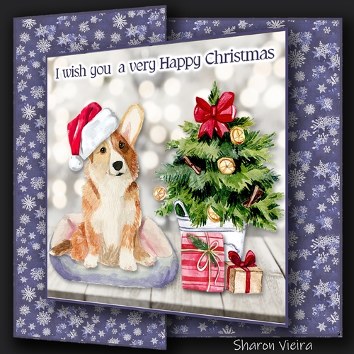 Christmas Corgi Fold Back 