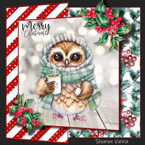 Christmas Owl fold back one 