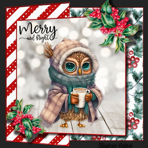 Christmas Owl fold back three 