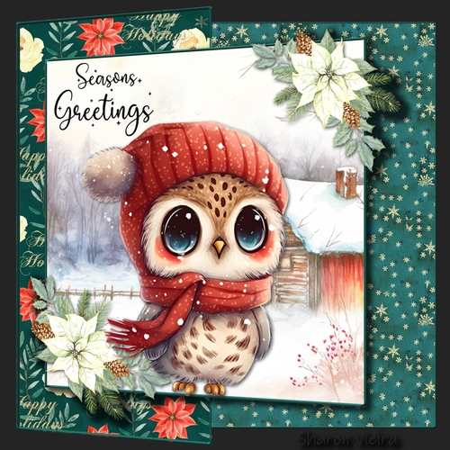Christmas hoot fold back three 