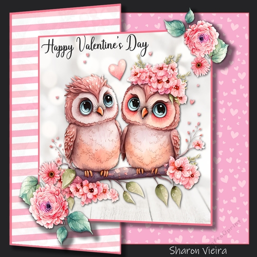 Valentine owl fold back with folio option 4