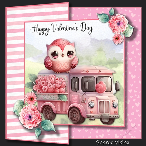 Valentine Owl Truck fold back with Folio option 1 